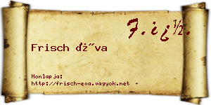 Frisch Éva névjegykártya